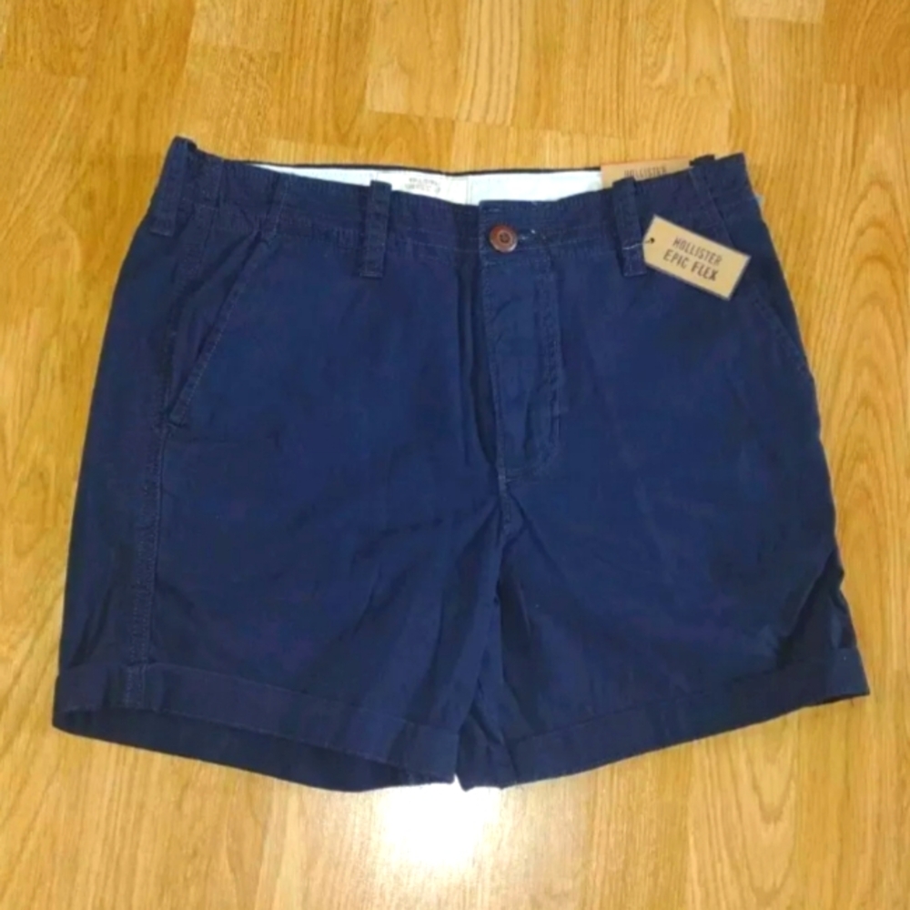 Hollister shortest fit shorts,women size 30,blue,5"inseam,flex waist